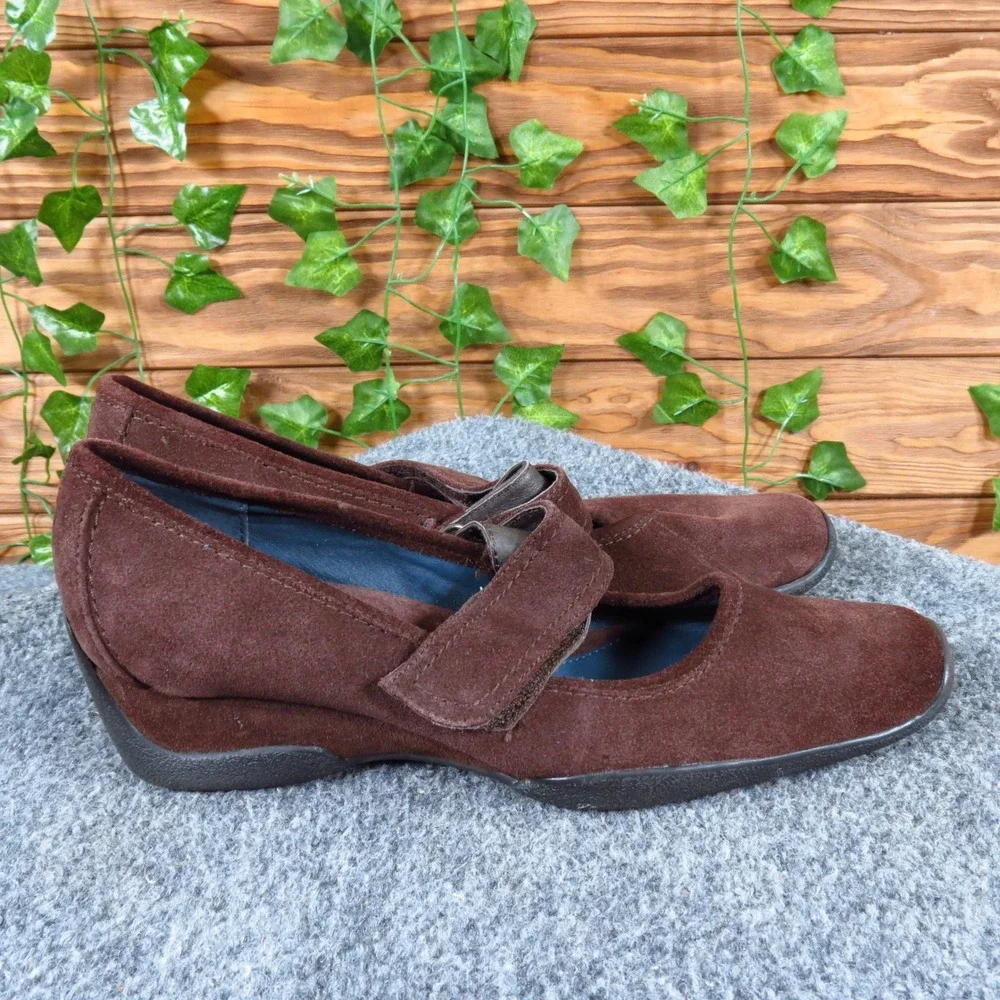Aerosoles Botie Women Mary Jane Wedge Size 7.5‎ Career Casual Brown Suede